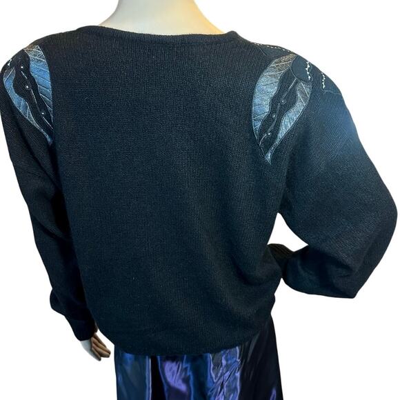 VTG 90's IB Diffusion Women's SZ S Embellished Sweater-Silk Angora Lambs Wool - Picture 8 of 16